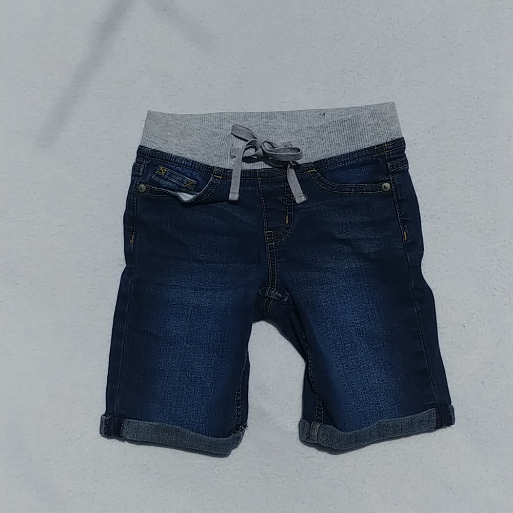Girl Denim Bermuda Shorts with a Knit Waist